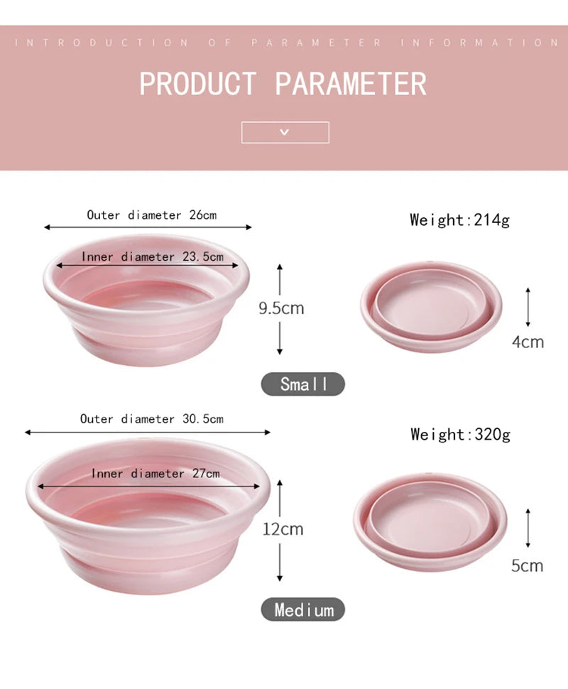 Household Foldable Plastic Basin Portable Student Dormitory Travel Laundry Thickened Wash Basin Bathroom Accessories Household