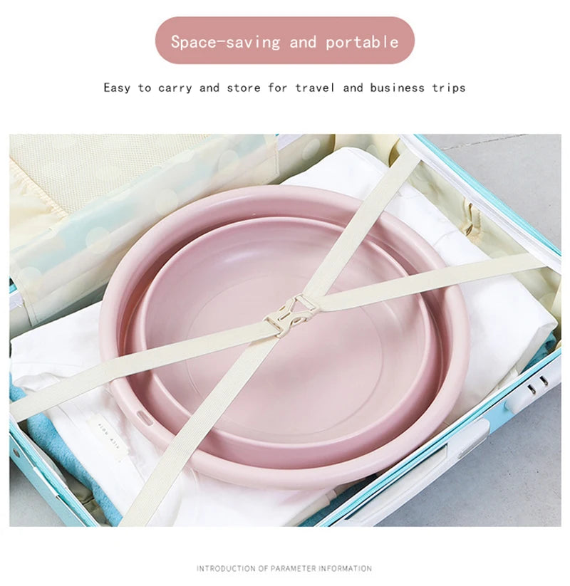Household Foldable Plastic Basin Portable Student Dormitory Travel Laundry Thickened Wash Basin Bathroom Accessories Household