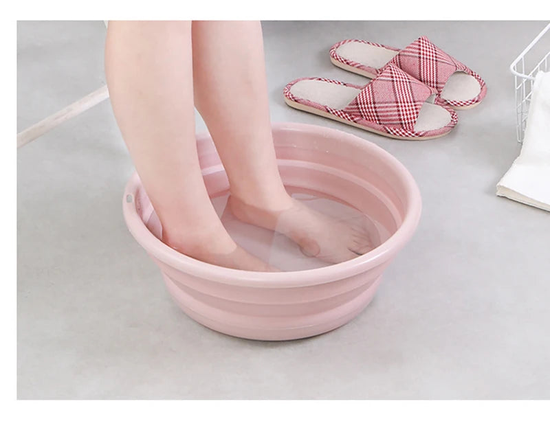 Household Foldable Plastic Basin Portable Student Dormitory Travel Laundry Thickened Wash Basin Bathroom Accessories Household