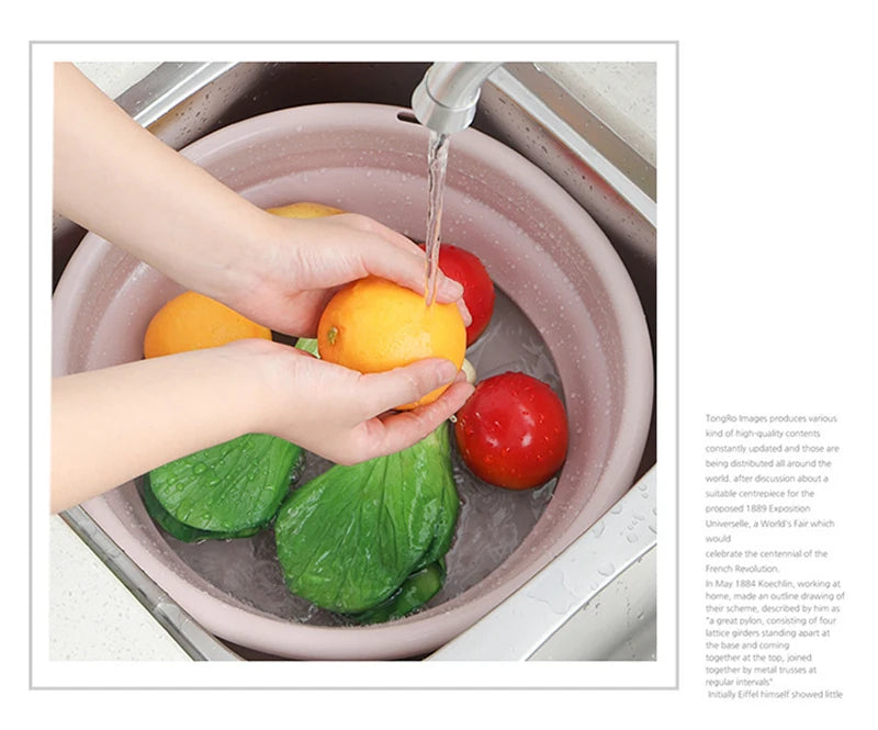 Household Foldable Plastic Basin Portable Student Dormitory Travel Laundry Thickened Wash Basin Bathroom Accessories Household