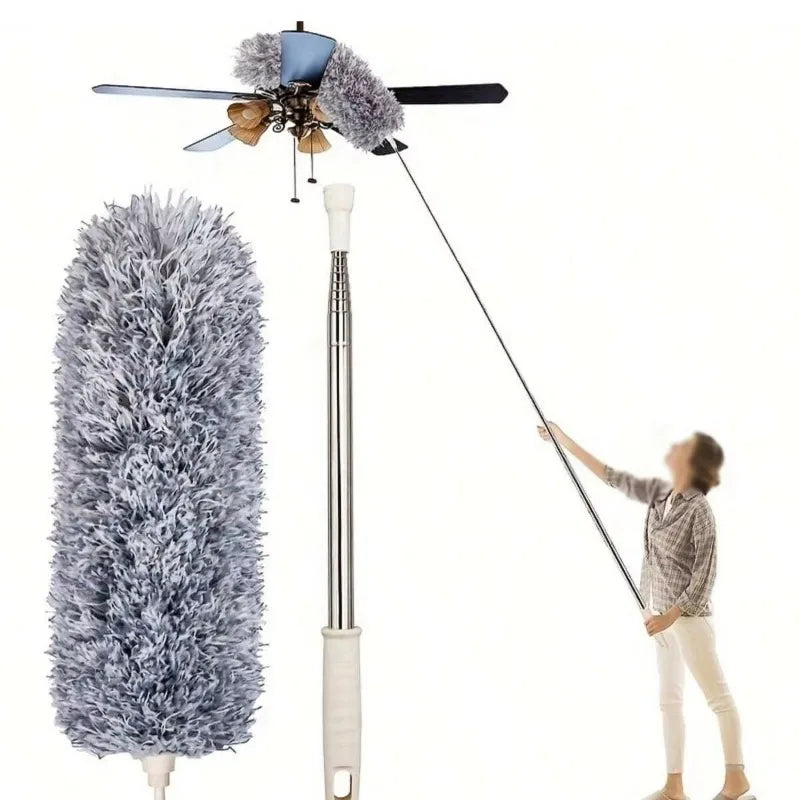 1PC 280CM Microfiber Dust Extendable Curved Ceiling Cleaning Broom Household Electrostatic Precipitator Household Cleaning Tool