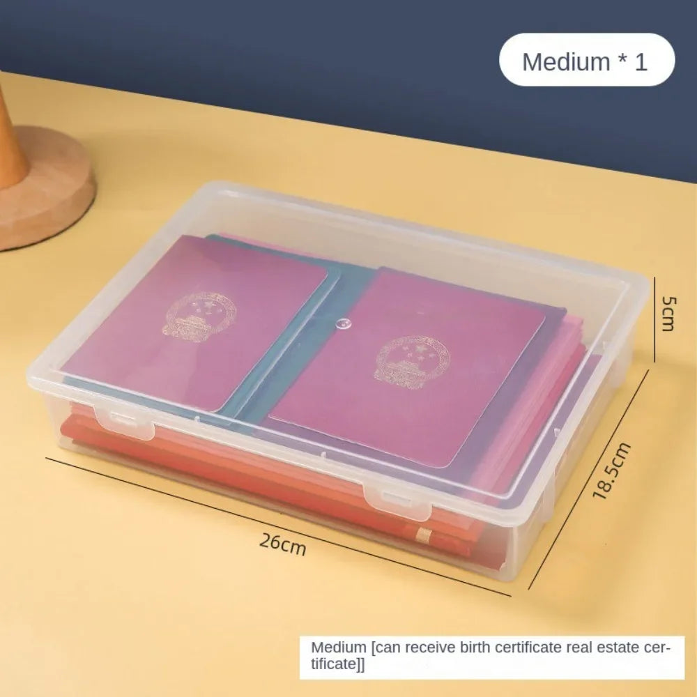 Document Organizer Household Certificate File A4 Box Important Information Household Registration Book Dust Proof Storage