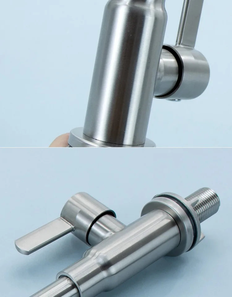 1pc Stainless Steel Faucet Bathroom Single Cooling Faucet Kitchen Household Dishwashing Faucet Household Hardware Accessories