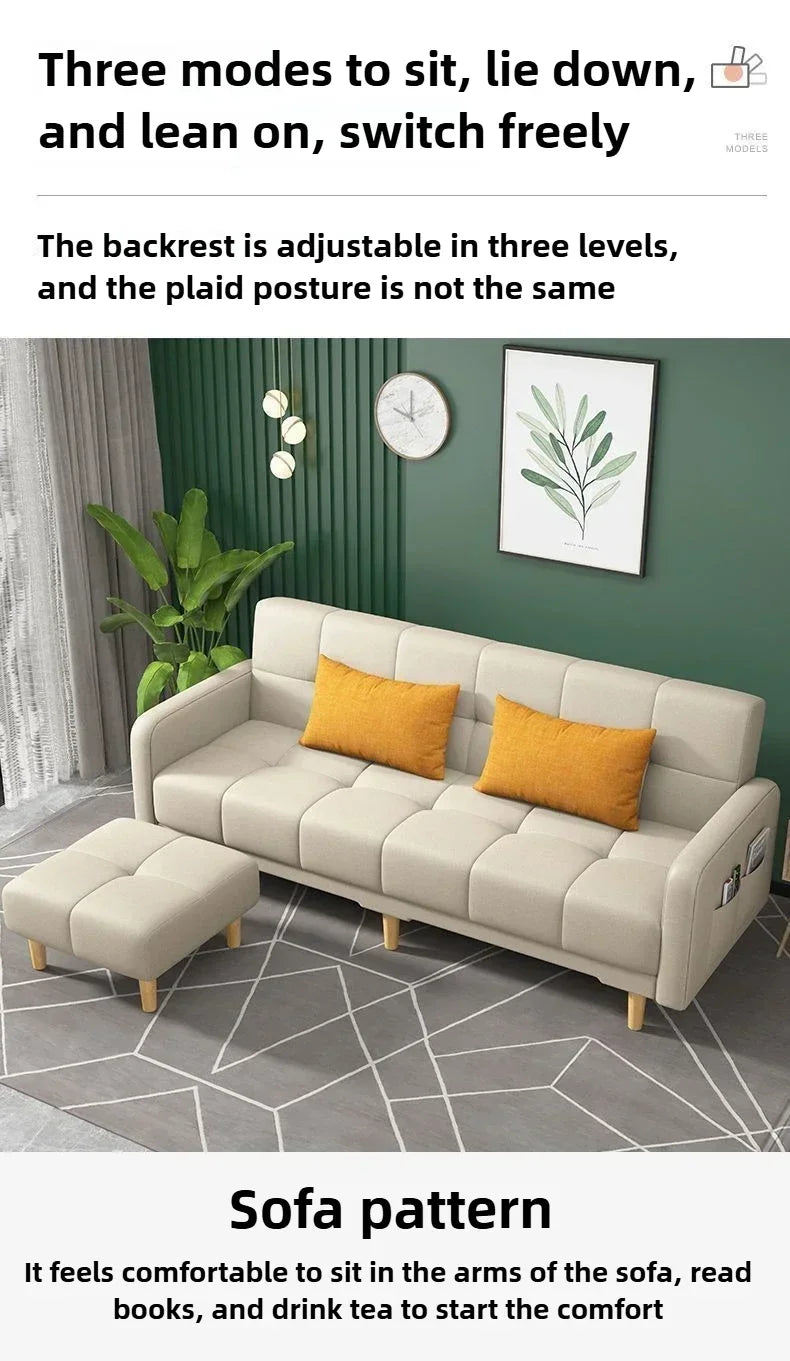 Household Goods Simple Andl Sofa Technology Fabric Sofa Small House Rental Household Simple And Modern Integrated Sofa Bed
