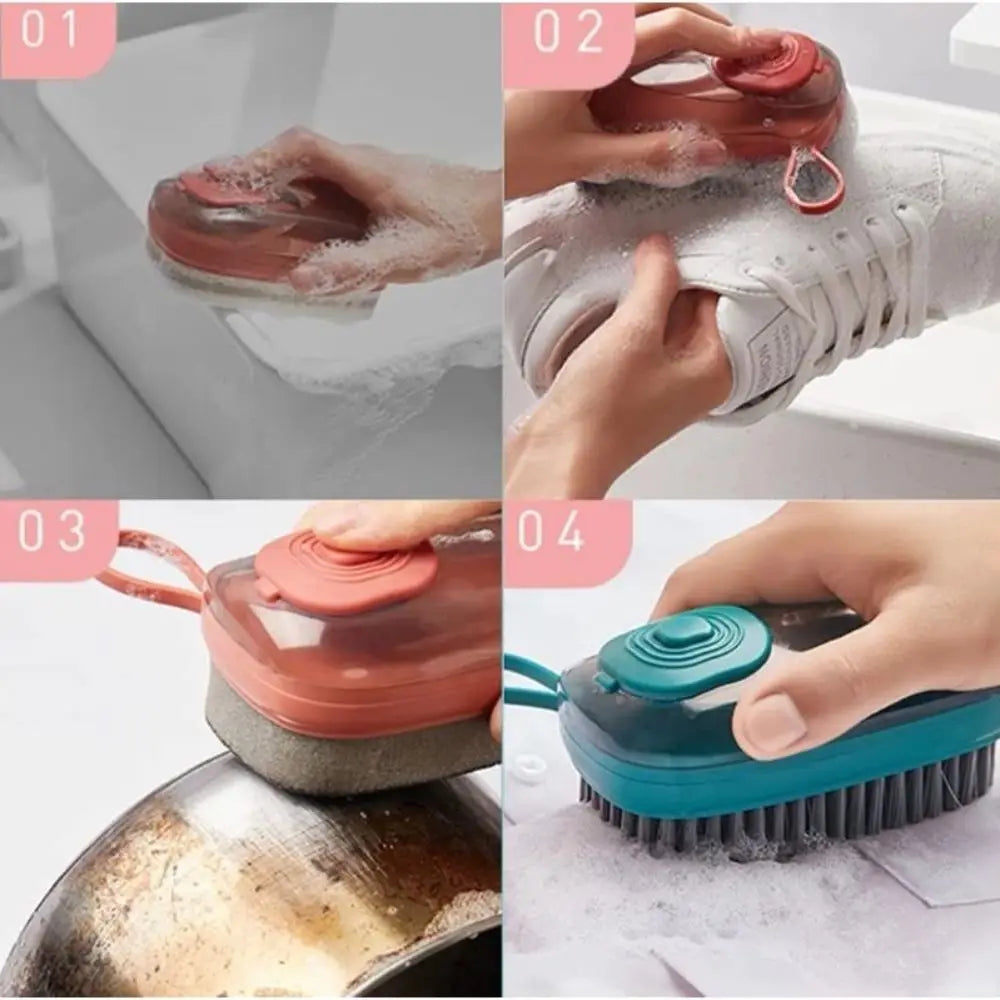 Durable Automatic Cleaning Brush Auto Soap Dispenser Soft Laundry Brush Multipurpose Household Brush Household Use