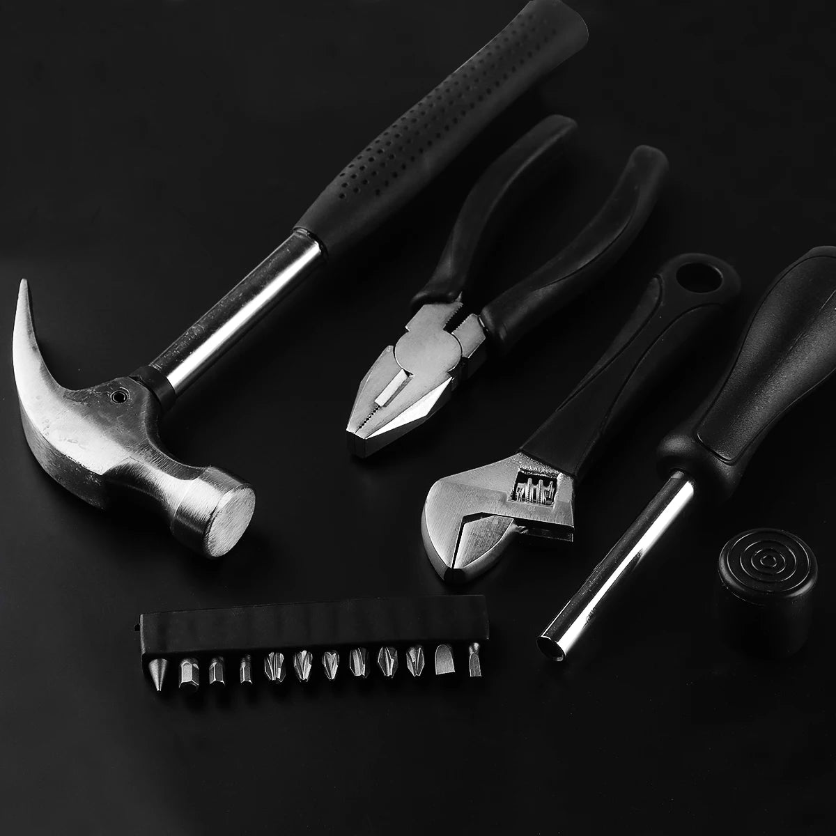 Household Hand Tools Set General House Hold Hand Tool Kit with Plastic Toolbox Storage Case Used to Car Repair and Home Repair