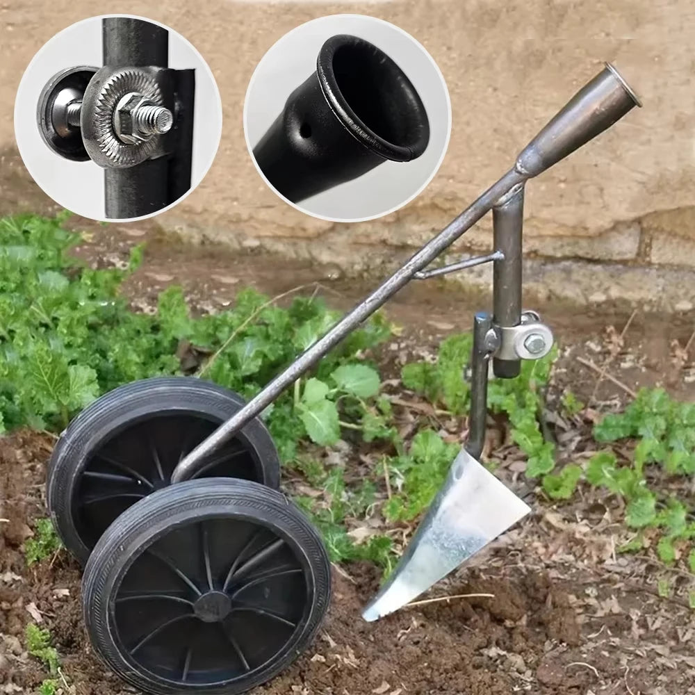 Household Hand-Pushed Hoe, Hoe, Hoe, Wheeled Hoe, Weeder, Garden Hoe, Micro Tillage Machine, Turning Soil, Trenching Plow, Push