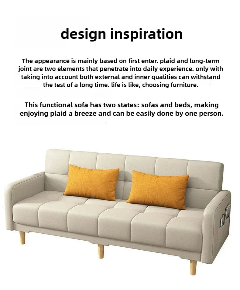 Household Goods Simple Andl Sofa Technology Fabric Sofa Small House Rental Household Simple And Modern Integrated Sofa Bed