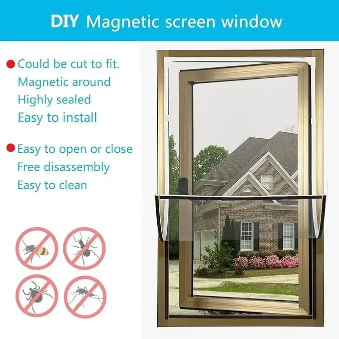 Magnetic Mesh Mosquito Screen, Household Invisible Screen Window, Simple, Household Use, Automatic Shutdown Magnetic Window