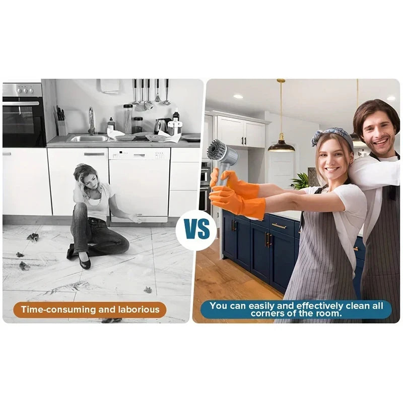 Household Multi functional Handheld Electric Cleaning Brush Dishwashing Brush Kitchen Household 6pcs/Set