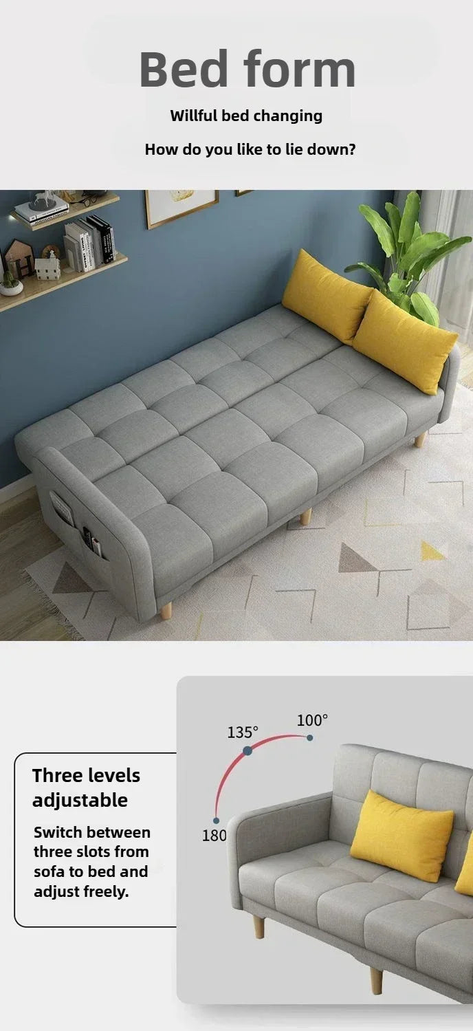 Household Goods Simple Andl Sofa Technology Fabric Sofa Small House Rental Household Simple And Modern Integrated Sofa Bed