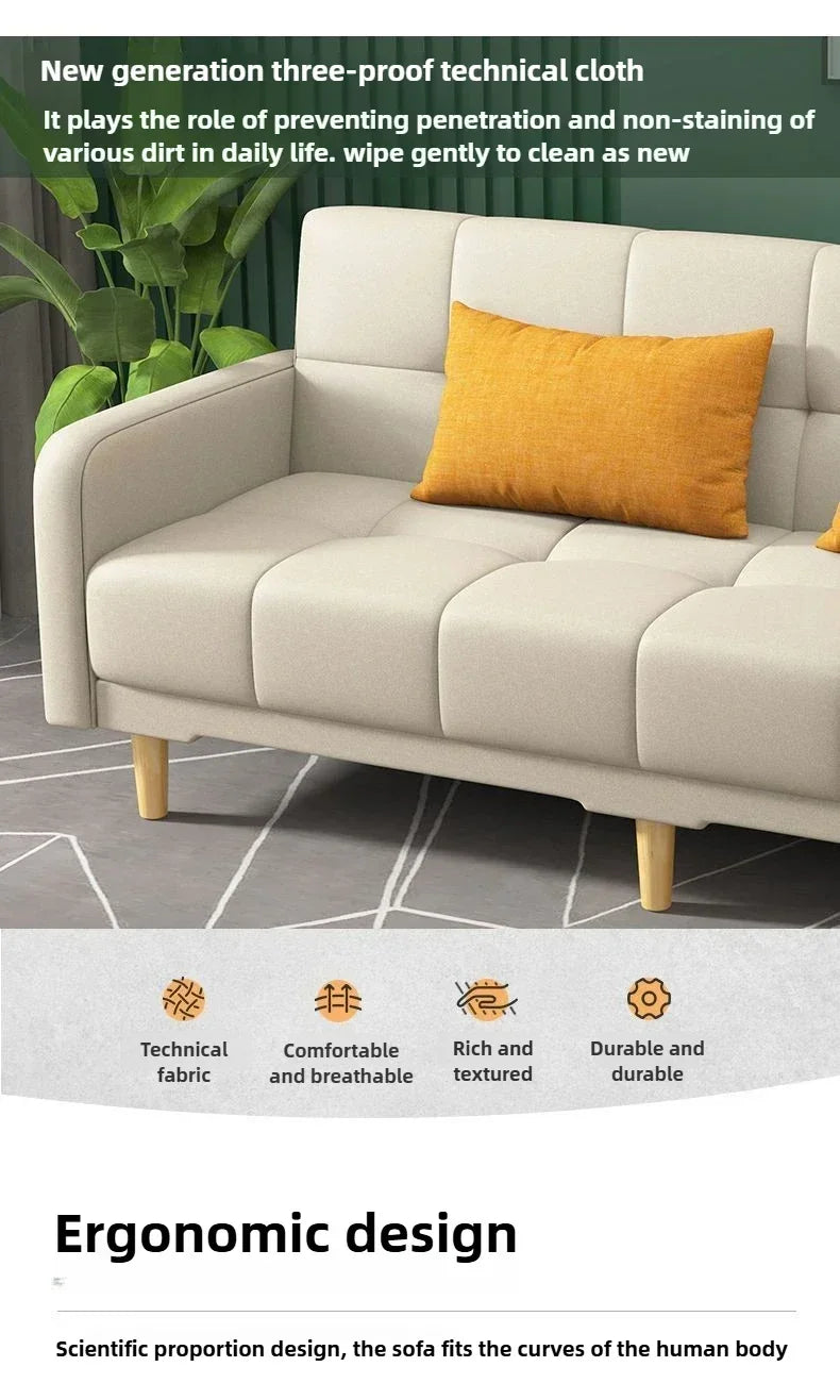 Household Goods Simple Andl Sofa Technology Fabric Sofa Small House Rental Household Simple And Modern Integrated Sofa Bed