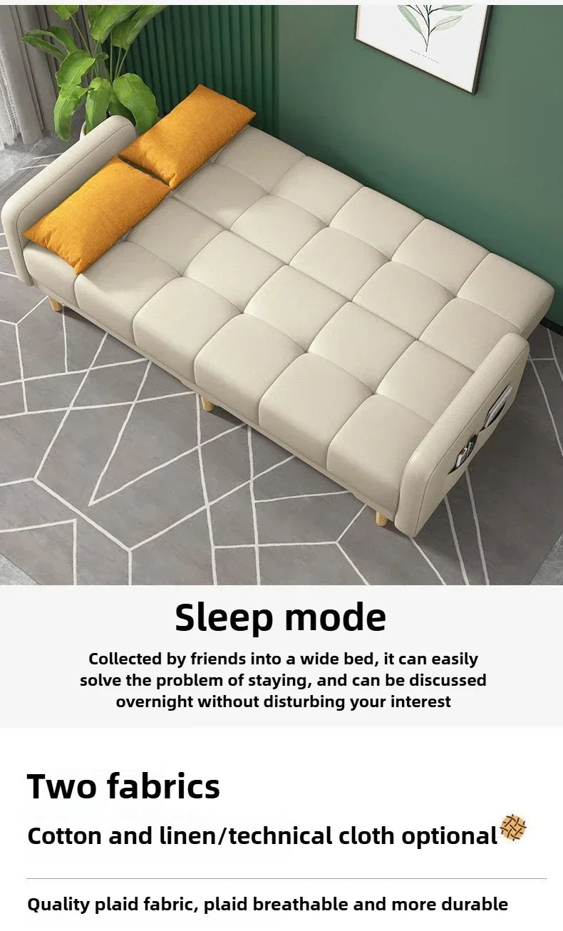 Household Goods Simple Andl Sofa Technology Fabric Sofa Small House Rental Household Simple And Modern Integrated Sofa Bed
