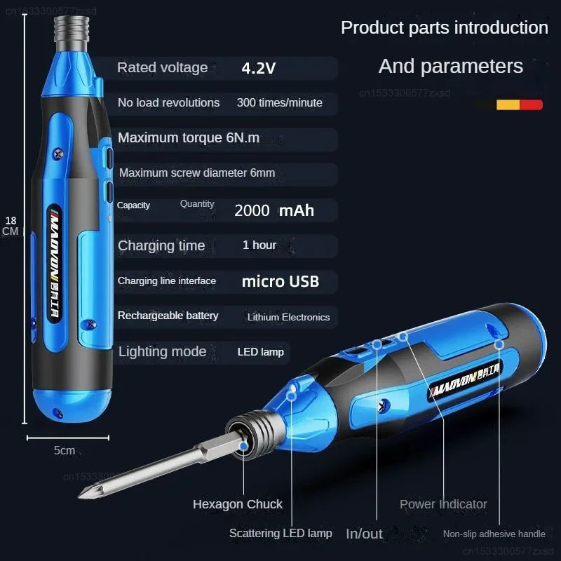 Electric Screwdriver Rechargeable Small Household Fully Automatic Electric Screwdriver Mini Household Screwdriver Tools
