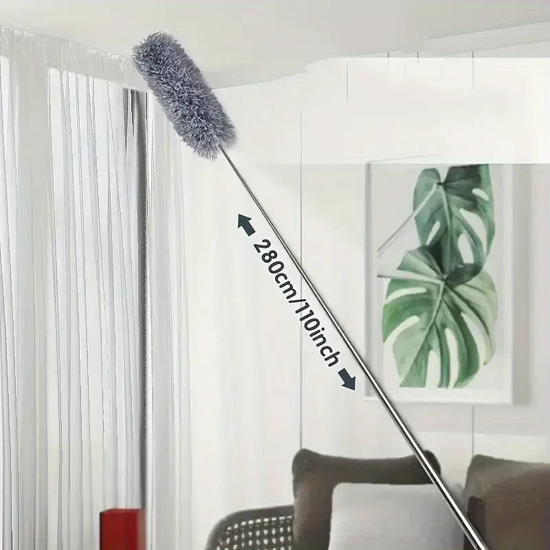 1PC 280CM Microfiber Dust Extendable Curved Ceiling Cleaning Broom Household Electrostatic Precipitator Household Cleaning Tool